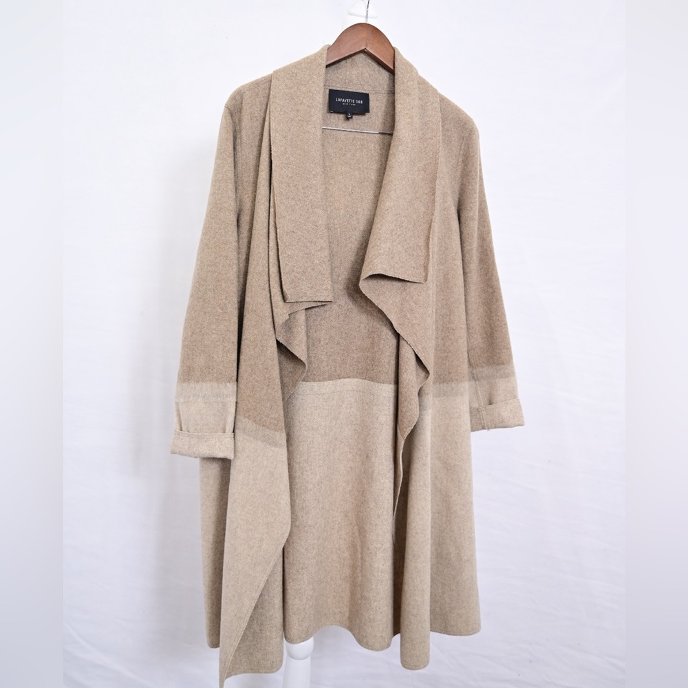 Lafayette 148 Tan Wool Long Sweater/Coat